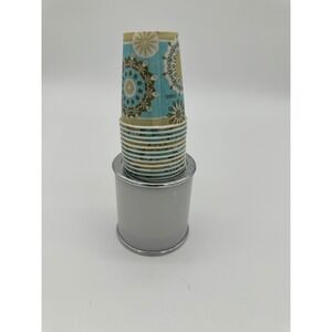 Dixie‎ Cup Dispenser Countertop Bathroom Kitchen Holder White Chrome with Cups